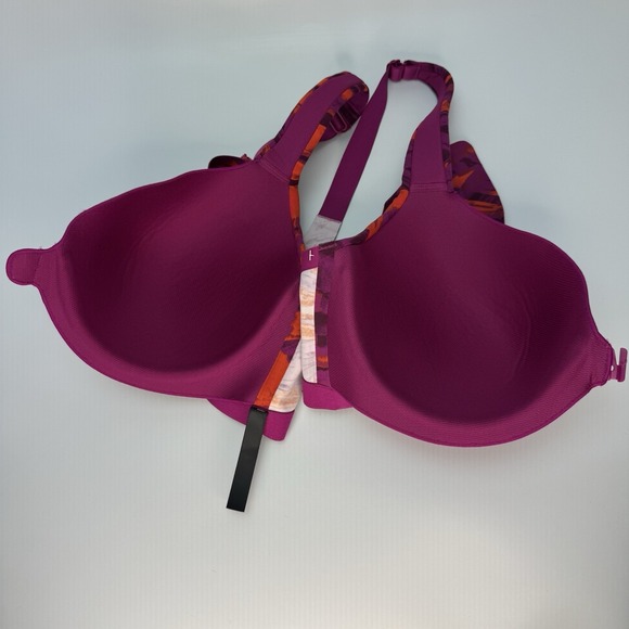 Victoria Secret On Point Sweat Sport Bra Padded Front Zip Wire Mulit-Color 38DDD - Picture 3 of 16
